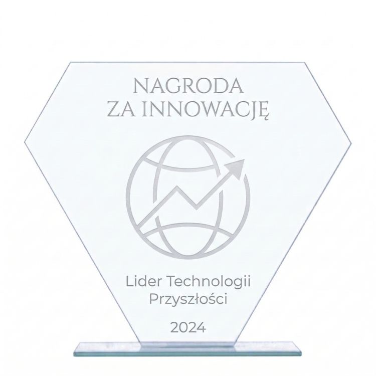 Eleganckie trofeum firmowe klasyczny mleczny grawer bez tła M79