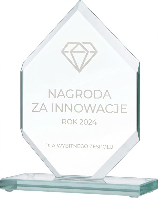 Eleganckie trofeum korporacyjne klasyczny mleczny grawer bez tła Gs110
