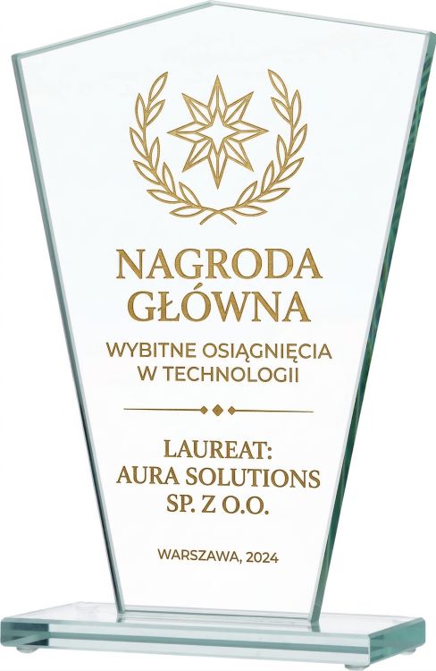 Wyróżnienie dla pracownika roku grawer wypełniony farbą Gs113