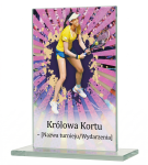 Szklana Statuetka Królowa Kortu M65-TEN1 | Nagroda dla Tenisistki (4 Rozmiary)