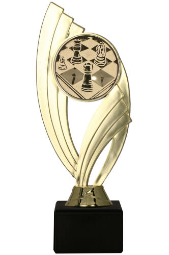 Złota Statuetka Szachowa B601GBK-A22 | Nagroda na Turniej (19 cm)