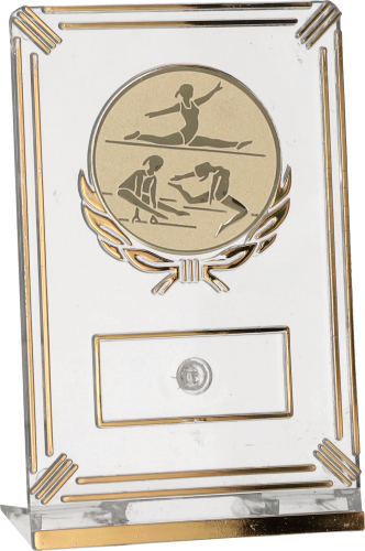 Trofeum Gimnastyczne 13 cm Złote | Gimnastyka Artystyczna, Emblemat 50 mm