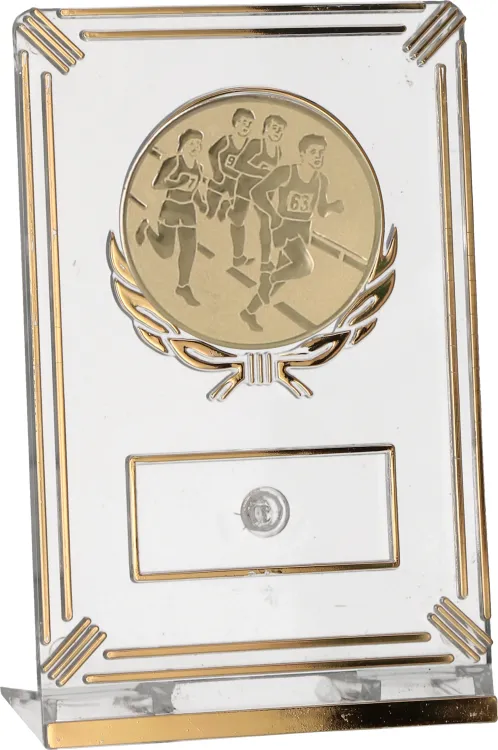 Trofeum Biegowe 13 cm Złote | Maratony, Biegi Uliczne, Emblemat 50 mm
