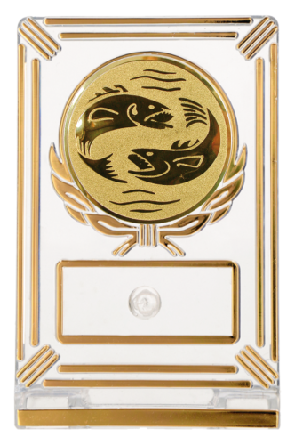Trofeum Wędkarskie 13 cm Złote | Ryby, Wędkarstwo, Emblemat 50 mm