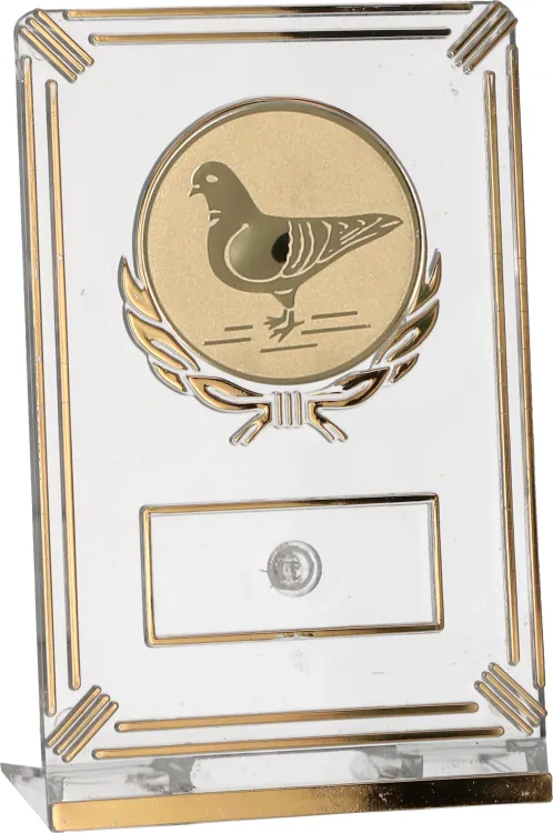 Trofeum Gołębie 13 cm Złote | Gołębie Pocztowe, Emblemat 50 mm