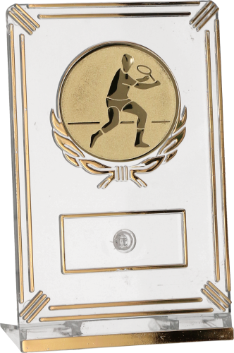 Trofeum Tenisowe 13 cm Złote | Tenis Ziemny, Emblemat 50 mm