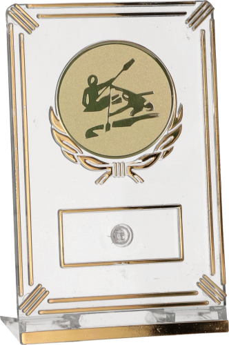 Trofeum Kajakarstwo 13 cm Złote | Kajaki, Regaty, Emblemat 50 mm