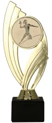 Złota Statuetka Piłka Ręczna Kobiet B601G/BK-A5 na Kamiennej Podstawie | Szczypiornistka 19 cm
