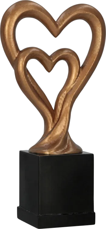 Statuetka Odlewana Podwójne Serce 25cm RP8006/G | Podziękowanie