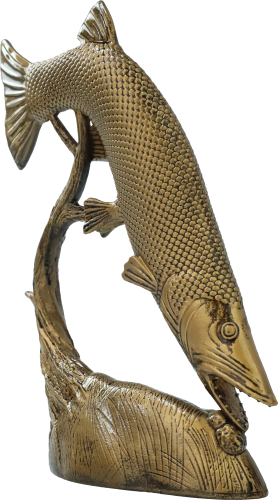 Statuetka Odlewana Wędkarstwo Szczupak 21 cm RP8008/BR