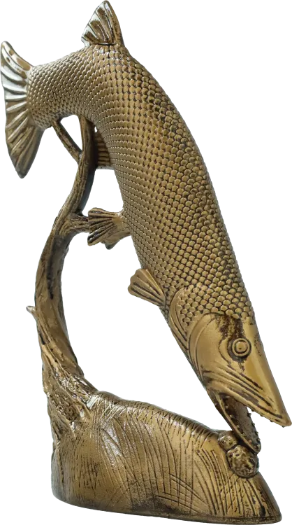 Statuetka Odlewana Wędkarstwo Szczupak 21 cm RP8008/BR
