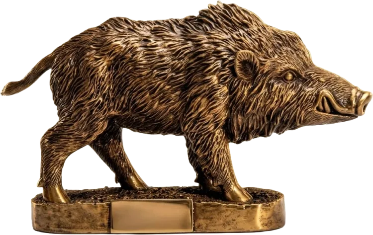 Statuetka Odlewana Dzik Myślistwo 20x35 cm 39682