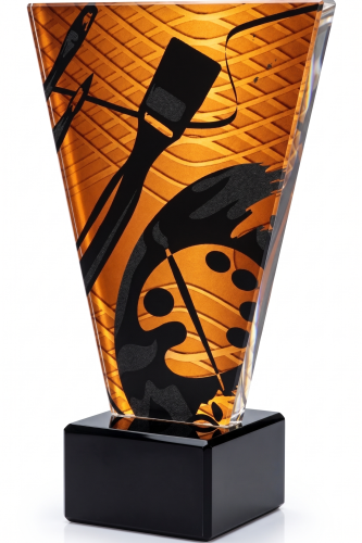 Statuetka Szklana Malarstwo Gotowy Nadruk 20,5 cm VL1-B/PAI/BK