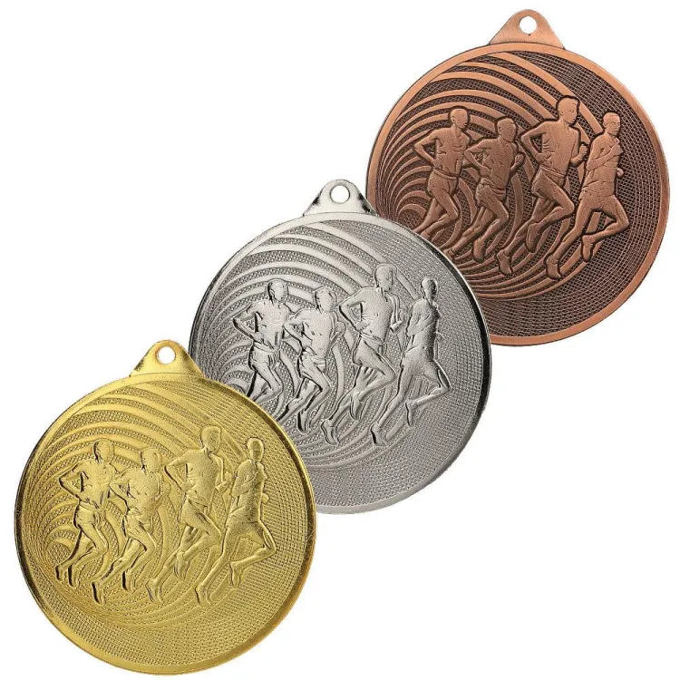 Medal Stalowy Biegi MMC3071 70 mm | Złoty Srebrny Brązowy