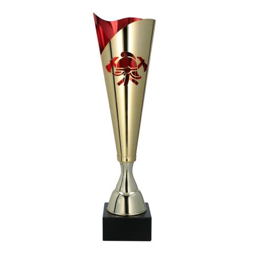 Puchar Strażacki Metalowy 3164/FIR Złoto-Czerwony 38,5 - 42,5 cm