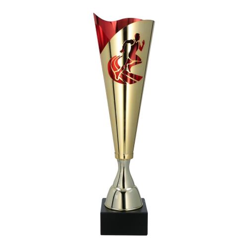 Puchar Metalowy Bieganie 3164/RUN Złoto-Czerwony 38,5 – 42,5 cm