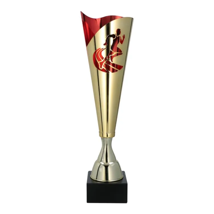 Puchar Metalowy Bieganie 3164/RUN Złoto-Czerwony 38,5 – 42,5 cm