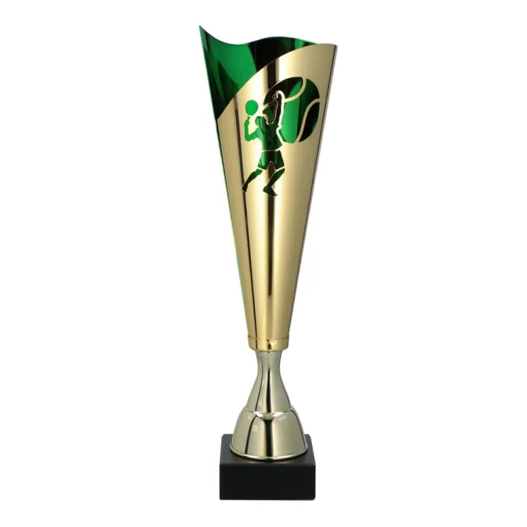 Puchar Metalowy Tenis Ziemny 3164/TEN Złoto-Zielony 38,5 – 42,5 cm