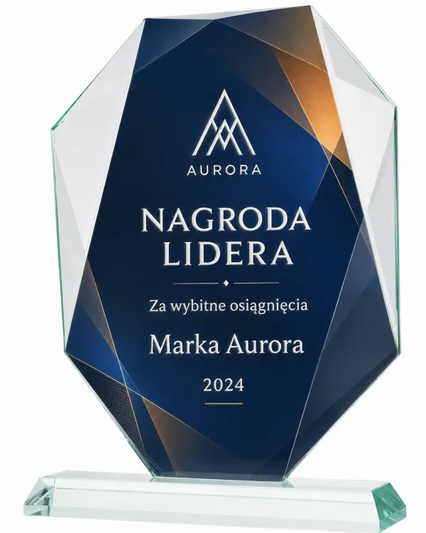 Trofeum szklane z etui G042 grawer i nadruk