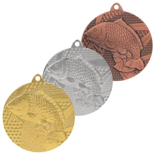 Medal Wędkarski Ryba MMC7950 50mm | Złoty Srebrny Brązowy