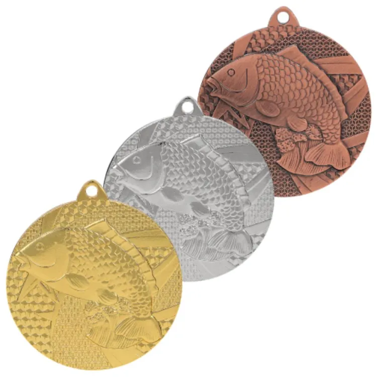 Medal Wędkarski Ryba MMC7950 50mm | Złoty Srebrny Brązowy