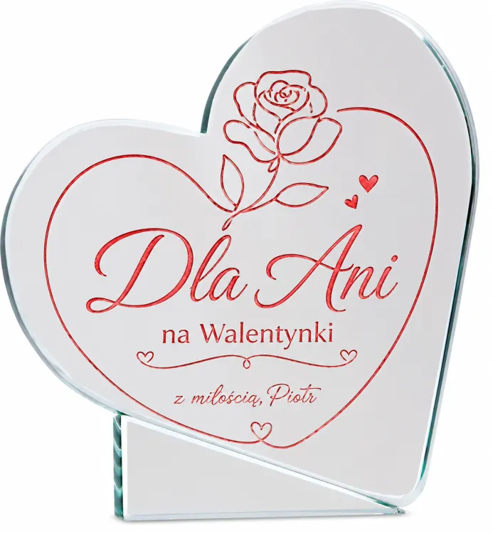 Wyraziste podziękowanie firmowe serce grawer wypełniony kolorem G046