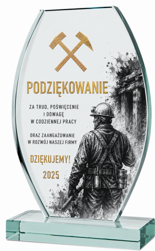 Ekskluzywne trofeum na galę przestrzenny efekt głębi nadruk i grawer G043