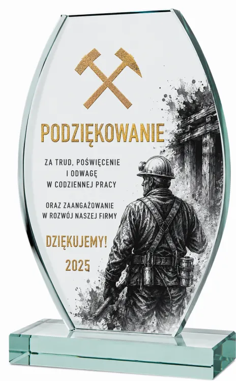 Ekskluzywne trofeum na galę przestrzenny efekt głębi nadruk i grawer G043
