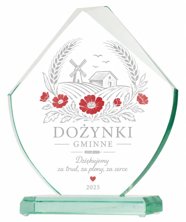 Nowoczesna statuetka biznesowa szkło G049