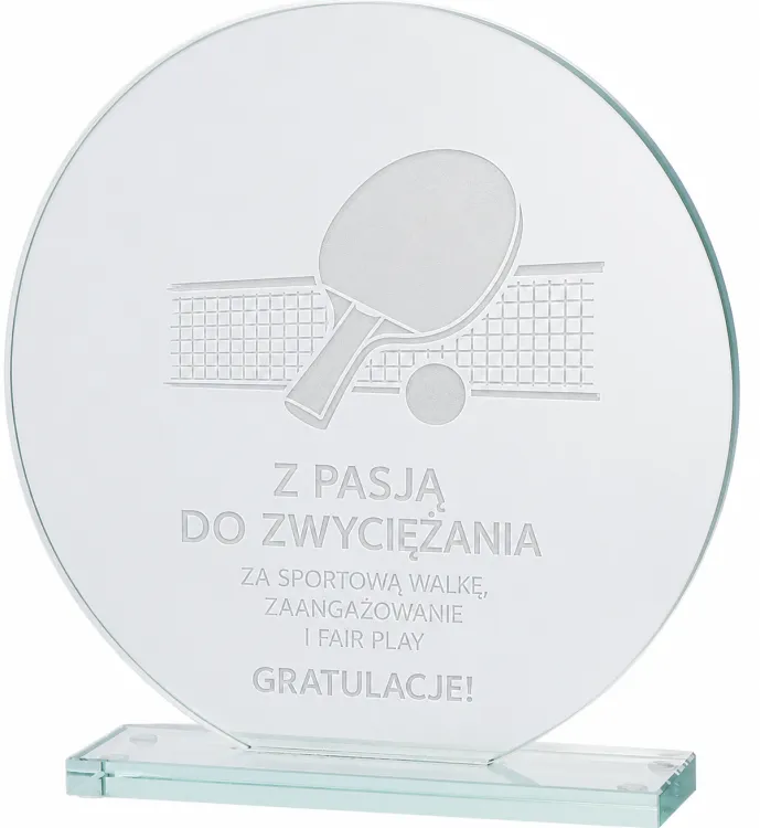 Statuetka szklana z grawerem 8002