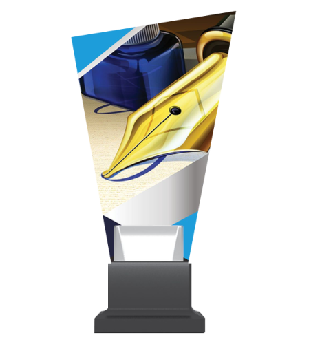 Statuetka Szklana Edukacja Pióro 24cm CG02B/SCH | Nagroda Uczeń