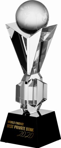 Eleganckie trofeum z grubego szkła kryształowego C027