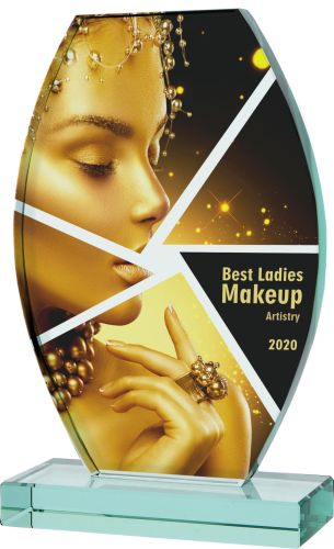 Szklana statuetka na ceremonię pełnokolorowy nadruk CMYK G043