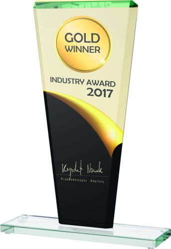 Okolicznościowa nagroda szklana na wielki jubileusz firmy Gs103