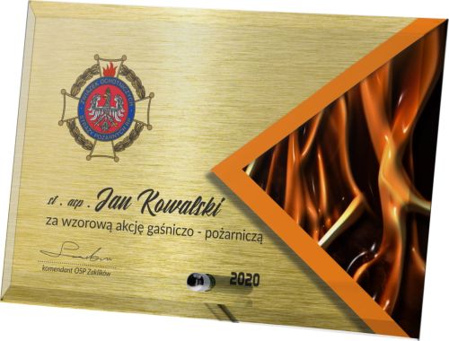 Biznesowa nagroda ze szkła pełnokolorowy nadruk CMYK M52