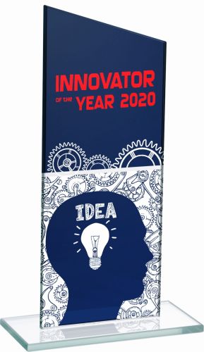 Biznesowa statuetka ze szkła pełnokolorowy nadruk bez wektorów M72