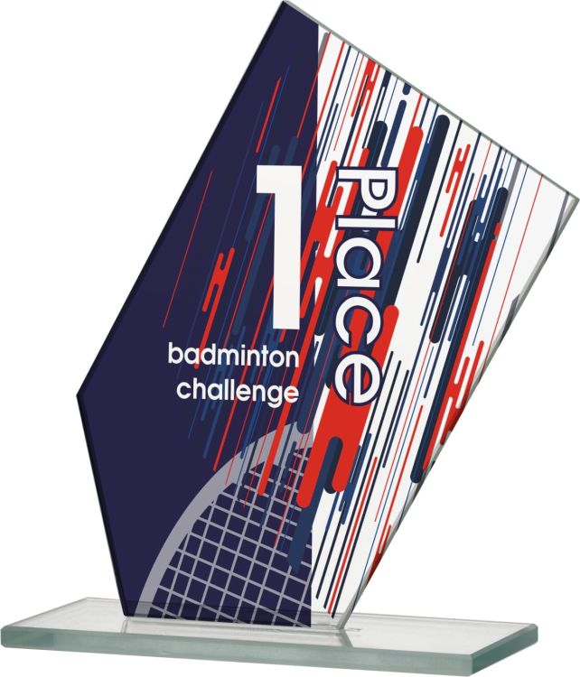 Szklane podziękowanie firmowe pełnokolorowy nadruk CMYK M74