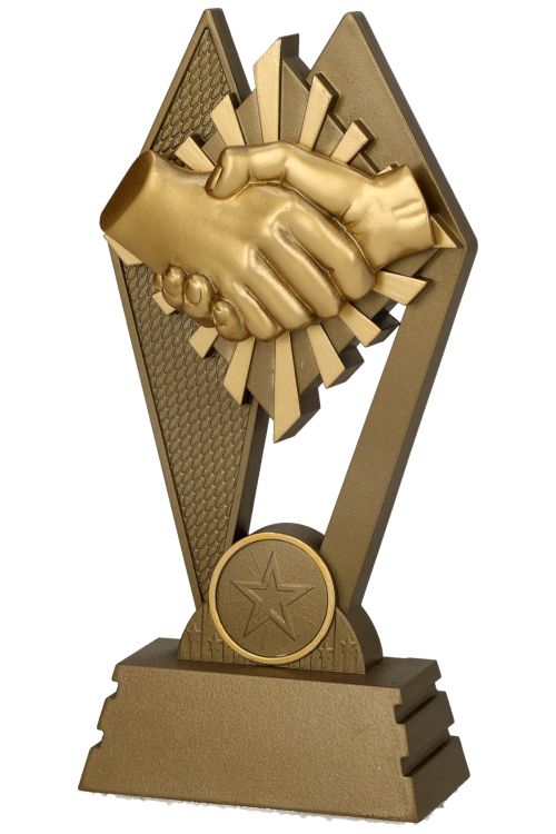 Statuetka Odlewana Złoty Uścisk Dłoni 17,5cm RP3015