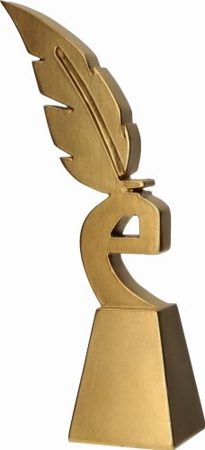 Statuetka Odlewana Złote Pióro Edukacja 23 cm RP5018 | Nagroda