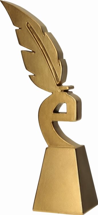 Statuetka Odlewana Złote Pióro Edukacja 23 cm RP5018 | Nagroda