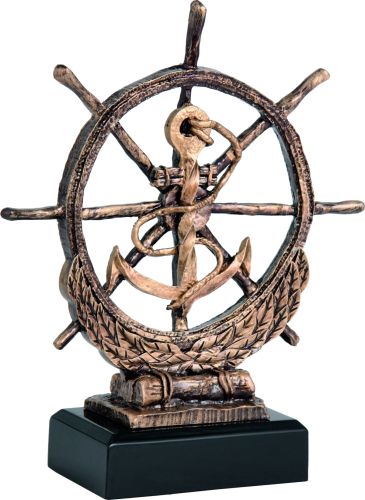 Statuetka Odlewana Żeglarstwo RTY1030/BR | Ster i Kotwica | 23,5 cm