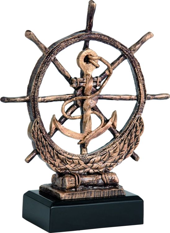 Statuetka Odlewana Żeglarstwo RTY1030/BR | Ster i Kotwica | 23,5 cm