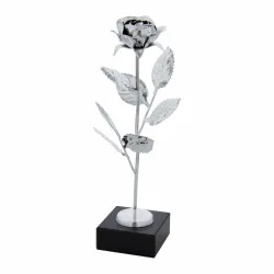 Statuetka 2222B - Róża- Srebro Błysk