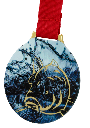 Medal Wędkarski Karp Nadruk 70 mm | Duży Stalowy Medal PZW