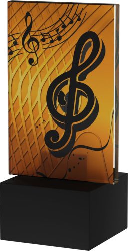 Statuetka Szklana Muzyka Amber 12,5cm AG1-12/MUS