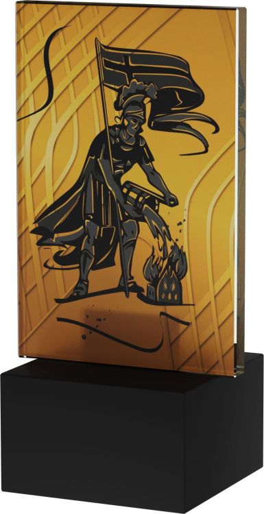 Statuetka Szklana Święty Florian Gotowy Nadruk 12,5cm AG1-12/FIR1