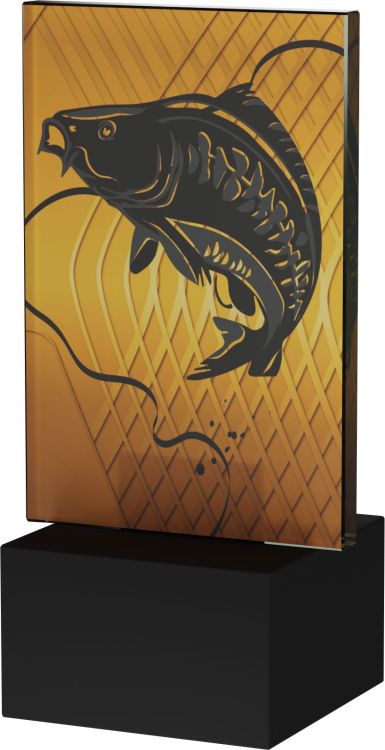 Statuetka Szklana Wędkarstwo Karp Amber AG1-12/FIS2 | 12,5 cm