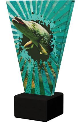 Statuetka Szklana V-Line Wędkarstwo Szczupak VL2/FIS3/BK