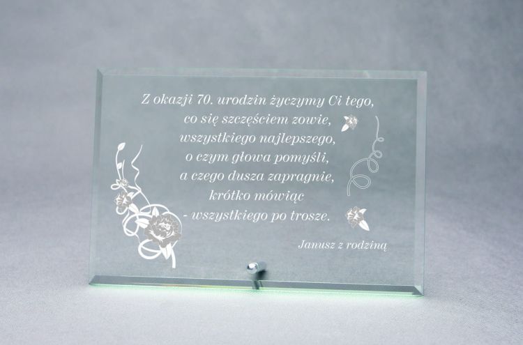 Eleganckie trofeum firmowe klasyczny mleczny grawer bez tła M52
